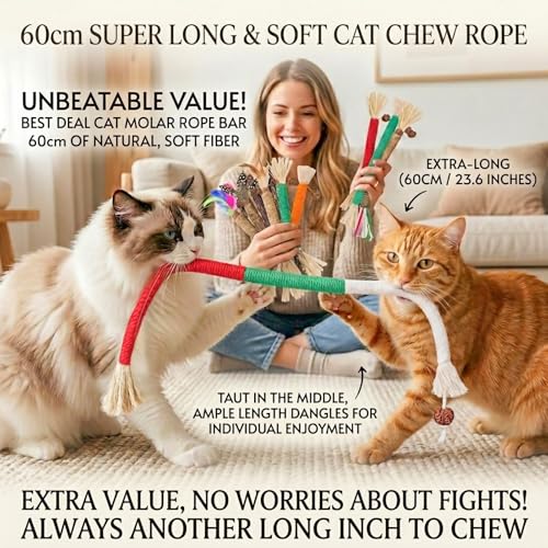 GREMBEB Cat Toys 12PCS Catnip Toy for Indoor Kitten Toys Cat Chew Stick for Dental Cleaning Teeth Cat Silvervine Matatabi ...