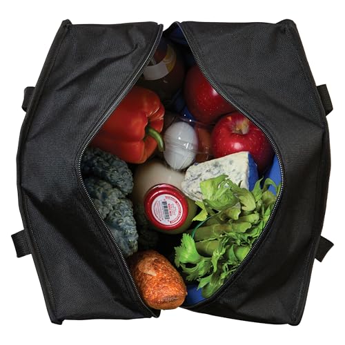 PackIt(R) Freezable Grocery Tote, Black, Built with EcoFreeze(R) Technology, Foldable, Collapsible, Reusable, Zip Closure,...
