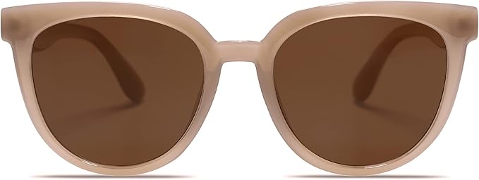 SOJOS Trendy Cat Eye Round Polarized Sunglasses for Women Fashion UV Protection Sunnies Sunglasses SJ2175