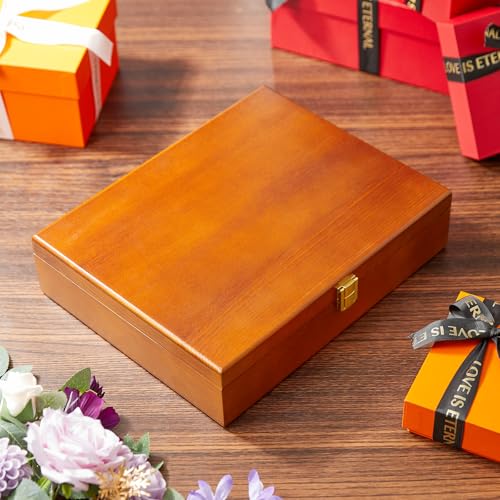 BWODYAY Wood Keepsake Box, Large Decorative Box, Memories Box with Lids, Wedding Keepsake Box, Jewelry Box, Prayer box, Wo...