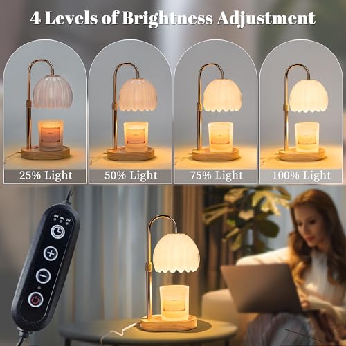 Heymirro Candle Warmer Lamp with Timer Dimmer Adjustable Height, for New Home Decor,Valentine's Day, Birthday Gifts for Wo...