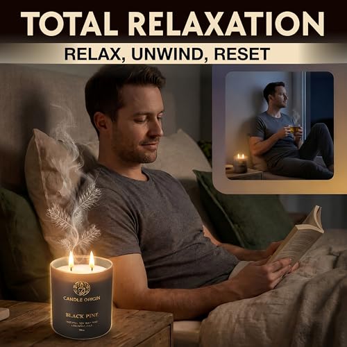 Candle Variety Pack - 3×10 oz Scented Candles Premium Gift Set for Men - Aromatherapy Candles for Him - Natural Soy Wax - ...