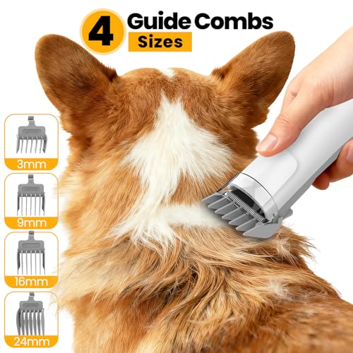 FIXR Dog Grooming Vacuum, All-in-One Pet Grooming Kit with Hair Clipper & Shedding Brush, Low Noise 12,000Pa Dog Hair Remo...