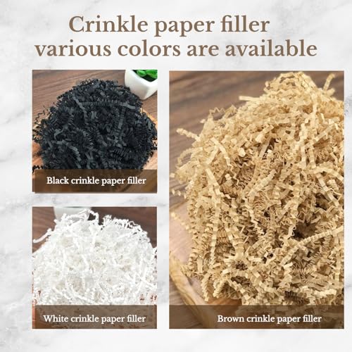 Crinkle Cut Paper Shred Filler, Crinkle Paper Filler and Shredded Paper for Gift Baskets, Raffia Basket Filler for Packagi...