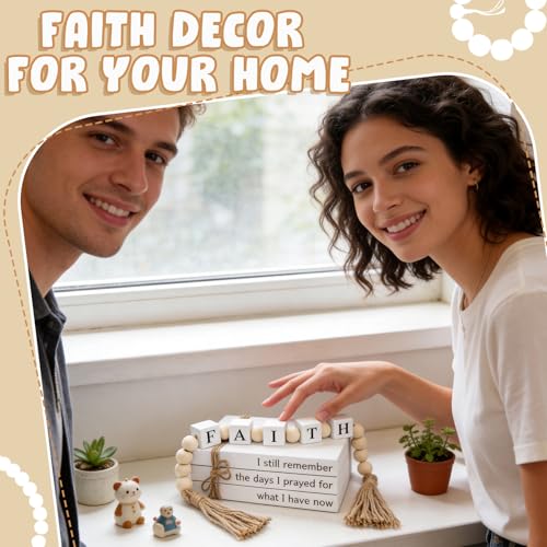 Farmhouse White Fake Decorative Books for Home Office Decor - Religion Christian Faith Aesthetic for Living Room, Console ...