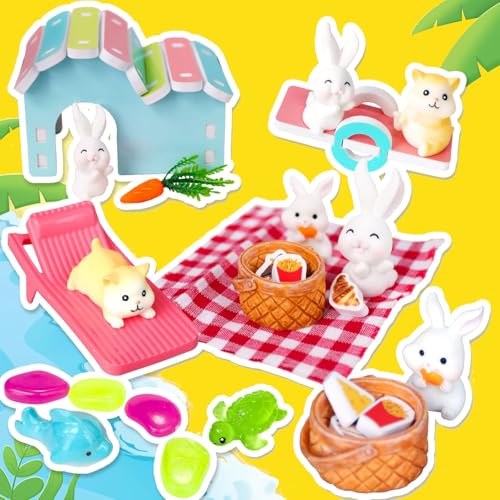 Carolart Pet Sensory Bin,Hamster and Rabbit Habitat,Animal Sensory Sand Kit for Boys and Girls, Pet Sensory Toys,Summer Be...