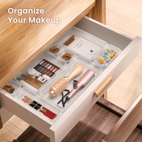 A-LuGei 【Military Grade】 Drawer Organizer, 【𝟱𝗦𝗶𝘇𝗲】 Makeup organizer, 【Holds 177 Items】 Bathroom Organizers and Storag...