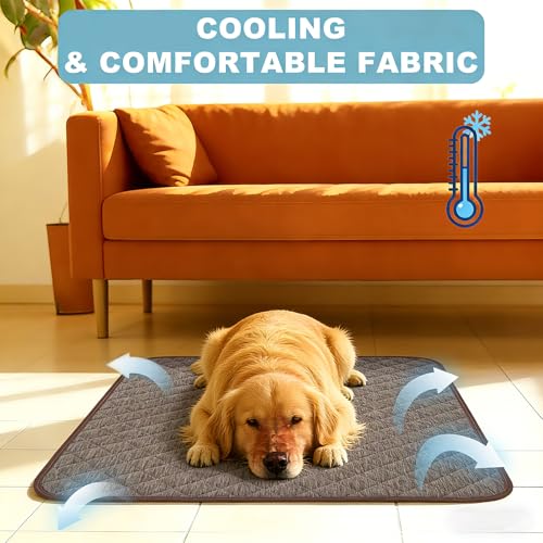 CHVOULTO Cooling Mat for Dogs: Waterproof Pet Cooling Mat for Crate Kennel, Summer Indoor Dog Cooling Pad for Floor and So...