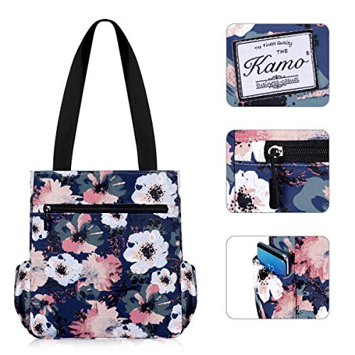 KAMO Floral Tote Bag - Waterproof Lightweight Handbags Travel Shoulder Bag for Hiking Yoga Gym Swimming Travel Beach