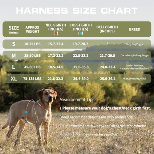 Dog Harness for Large Dogs Heavy Duty, Tactical No Pull Dog Harness with Molle System, Easy On and Off Service Dog Vest, B...