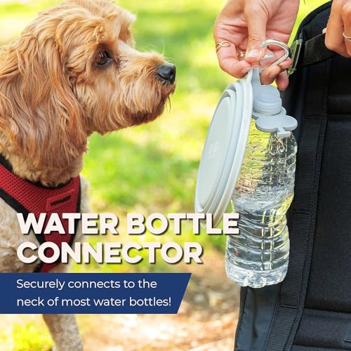 Bonza Collapsible Dog Bowls - Small 12 oz, Dog Travel Accessories, Silicone Portable Dogs Bowl & Water Dish with Reinforce...