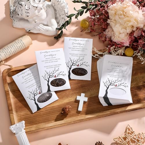 Humyoun 100 Pcs Cardinal Memorial Coin Envelopes Kraft Small Coin Envelopes Plant Small Flower Packets Celebration of Life...