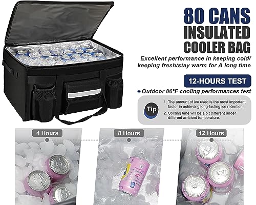 MyLifeUNIT Insulated Cooler Bag for Food & Pizza Delivery Bag Suitable for Car, Bike, Camping, Picnic, Beach, Large Size