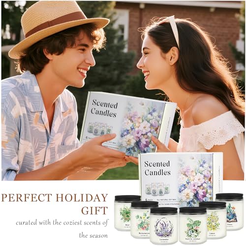 6 Pack Candles for Home Scented, 37.8 oz 300 Hour Long Lasting Aroma Candles,Scented Candles for Women, Natural Non Toxic ...