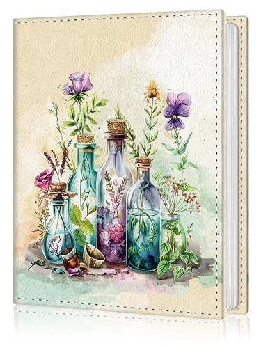 Lebrocoli Photo Album 4x6, 56 Pockets Small Picture Book Bottle Flowers Floral, Personalized Large Capacity Mini PU Leathe...
