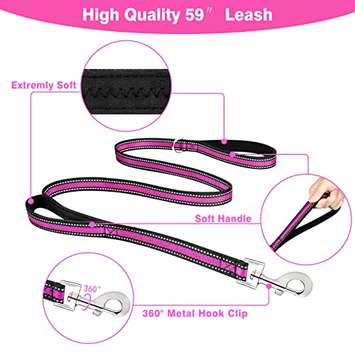 WINSEE Pet Harness Collar and Leash Set, All-in-one Reflective Dog Harness No Pull with Adjustable Buckles for Puppies, Sm...