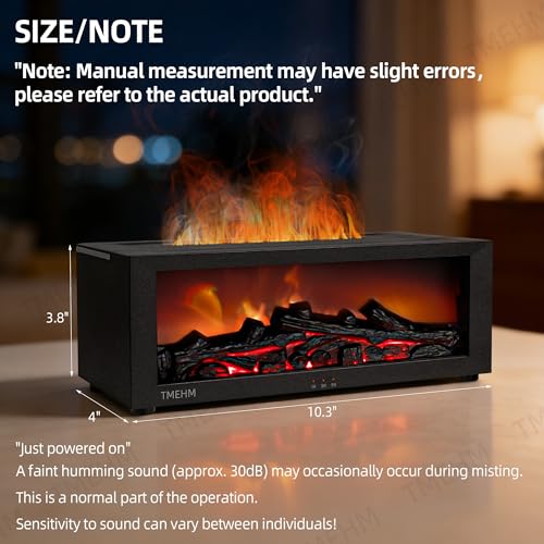 TMEHM Fireplace Flame Air Diffuser Humidifier,7 Colors Aromatherapy Essential Oil Diffuser,Ultrasonic Aroma Humidifier wit...