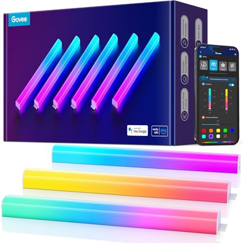 Govee Glide Wall Lights, RGBIC LED Light, Smart Gaming Light Compatible with SmartThings, RGB Lights Bar, LED Wall Lights ...