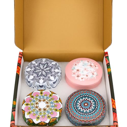 Scented Candle Gift Set, Decorative Tin Candles, Home Fragrance Candles for Relaxation, Birthday & Everyday Gifting