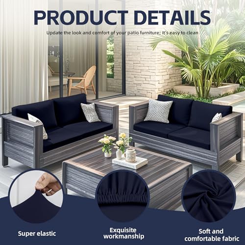 GALYEJIA 8 Pcs Outdoor Cushion Covers Patio Cushion Covers Cushion Covers for Outdoor Furniture Stretch Patio Cushion Cove...