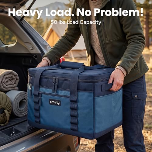 SMIRLY Cooler Bags Insulated – Collapsible Cooler, Portable Leakproof and Soft Sided - Large Foldable Ice Chest for Campin...