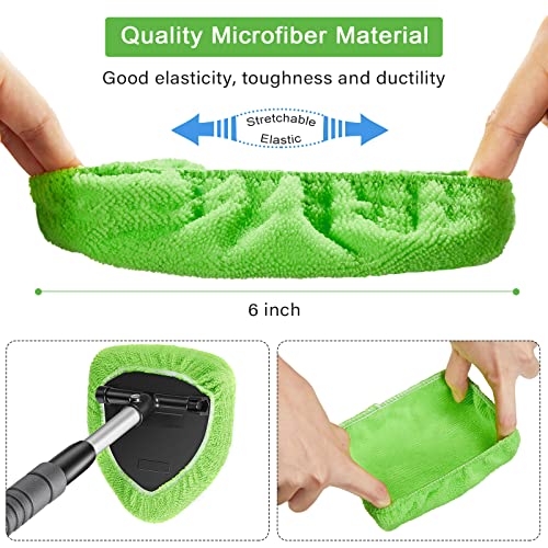 Tallew 20 Pack Windshield Cleaner Microfiber Pads Fit Car Window Cleaning Tool Replaceable Glass Wipes Inside Car Windshie...