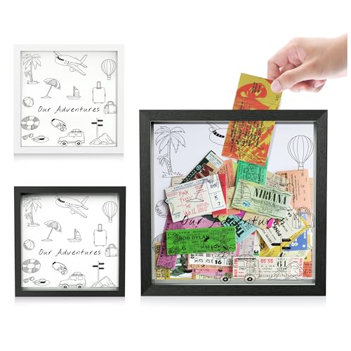 Jackma Travel Tickets Collection Shadow Box Frame, Funny Display Box for Collecting Tickets of Sporting Travelling Events...