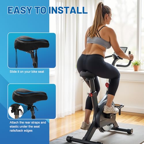 APECYC Bike Seat Cushion Gel Padded Saddle Cover for Men Women - Extra Padding Soft Comfort Bicycle Seat Cushion for Pelot...
