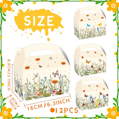 JeVenis Wildflower Party Treat Boxes Flower Party Favor Gift Box forFloral Printed Candy Treat Box Wedding Party Bridal Sh...