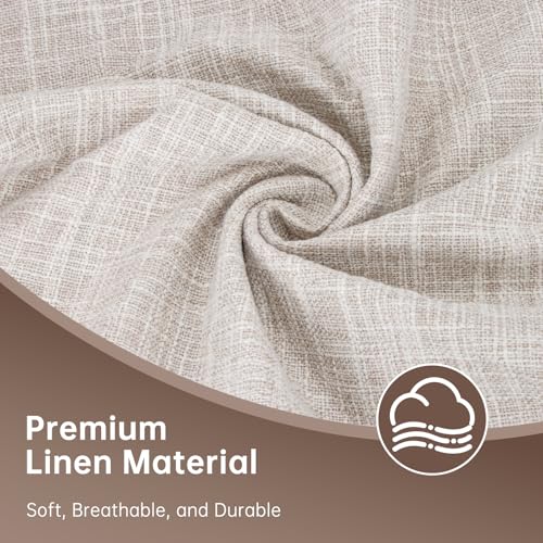 2 Pack Decorative Linen Pillow Covers 15x15 Inch, Farmhouse Neutral Throw Pillow Covers, Modern Square Pillowcase with Zip...