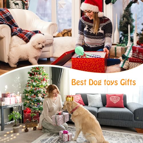 Fuufome Large Squeaky Dog Toys- Plush Dog Toys with Soft Fabric for Small, Medium, and Large Dogs Daily Companionship, Tra...