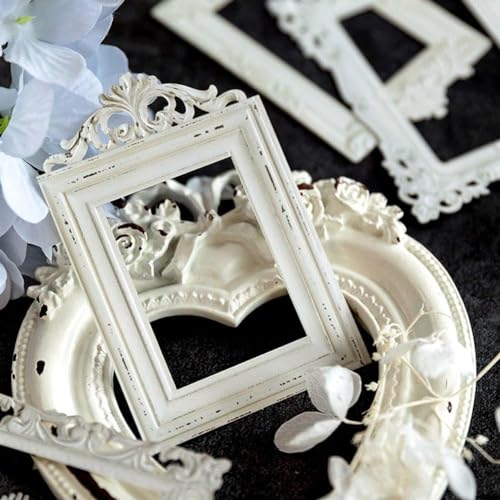 10 Pcs Multicolor Photo Frame Paper Crafts,Decorative Photo Frame Material Paper,Creative Hollow Embossed Photo Frame, Jou...