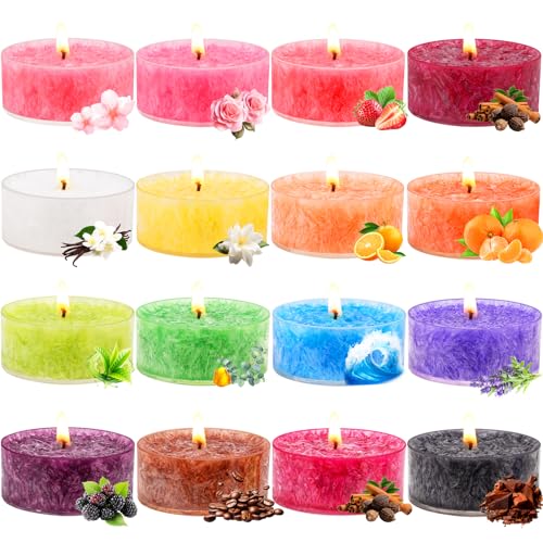 Tealight Candles for Women 16 Pack Aromatherapy Scented Candles Small Candle Gift Set for Women with 16 Scents Long-Lastin...