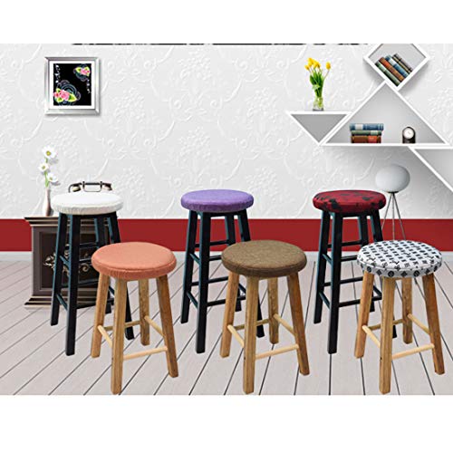 Levoberg Round bar Stool Covers Linen Sponge bar Stool Cushions Round Chair seat slipcovers 13inch/33cm ＃2