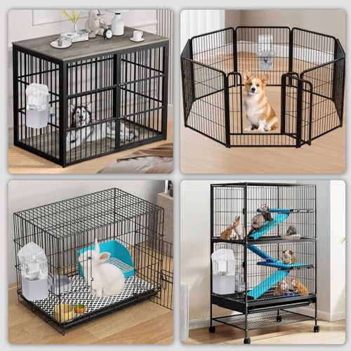Kenond 50 oz Rabbit Water Dispenser,Gravity Dog Water Bowl Dispenser for Cage,Auto Water Bottle for Ferret,Cat,Dog and Oth...