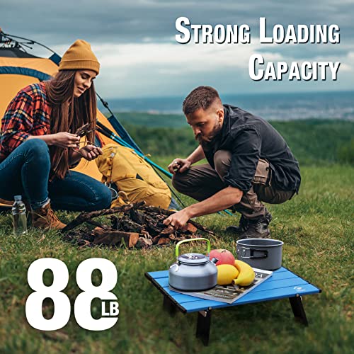 VILLEY Portable Mini Folding Beach Table, Ultralight Aluminum Side Table with Carry Bag for Camping, Picnics, and Outdoor ...