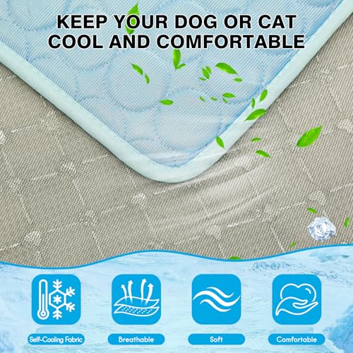 XinChangShangMao Dog Cooling Mat, Q-Max>0.4 Pet Dog Self Cool Pad, Ice Silk Washable Summer Cooled Mat for Dogs Cats, Kenn...