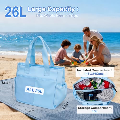 Odoland Soft Cooler Bag - Leakproof & Insulated, 2-in-1 Collapsible Design, Dry/Wet Separation, Large Soft Sided Cooler wi...