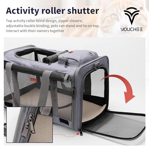 Youchee 19x10.5x11.5 Inches Cat, Dog Carrier for Pets Up to 20 Ibs, Washable，Soft Sided，Collapsible Travel Puppy Carrier....