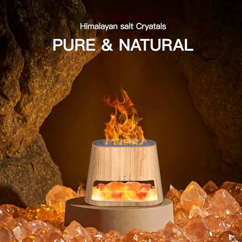 BieJiahWeiBie Luxury Himalayan Salt Lamp Humidifier & Aromatherapy Diffuser - 8 Color Mood Lighting w/Remote for Spa, Bedr...