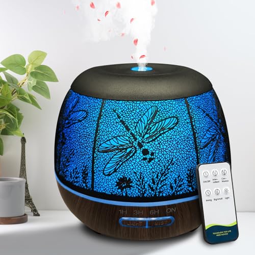 Roonbo Diffusers for Essential Oils Large Room 400ml,Essential Oil Diffuser for Home with R/C,Cool Mist Humidifiers for Be...