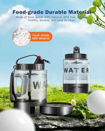 77oz Large Dog Water Bottle - Portable Travel Dog Water Dispenser & Bowl - Leak-Proof Pet Water Jug for Hiking, Camping, W...