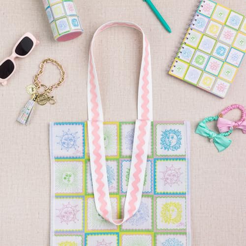 Lilly Pulitzer 13.5" x 14" Eco Tote, Market Shopper Bag, Oversize Reusable Grocery Tote with Comfortable Shoulder Strap (S...