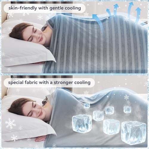Guohaoi Cooling Throw Blanket for Hot Sleepers,Arc-Chill Q-Max >0.5 Cool Fiber,100% Oeko-Tex Certified Lightweight Summer ...