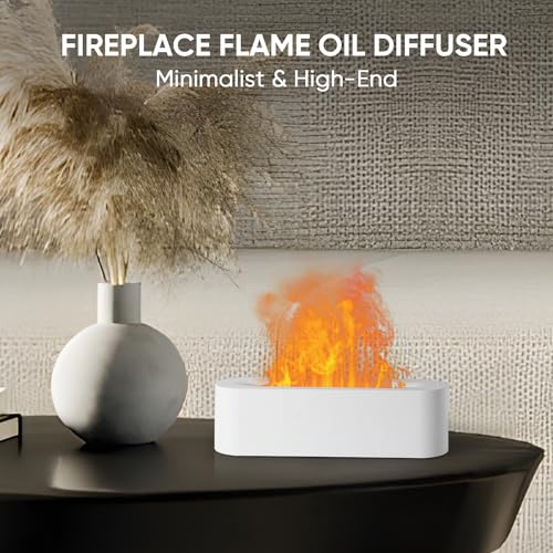 YALEDI Essential Oil Diffuser, Fireplace Flame Fire Oil Diffuser, 150ml Ultrasonic Cool Mist Aromatherapy Humidifier, Scen...