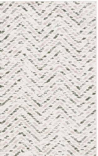 SAFAVIEH Area Rug 8x10 - Adirondack Collection - Large - Ivory & Dark Green, Chevron Pattern, Non-Shedding & Easy Cleanin...