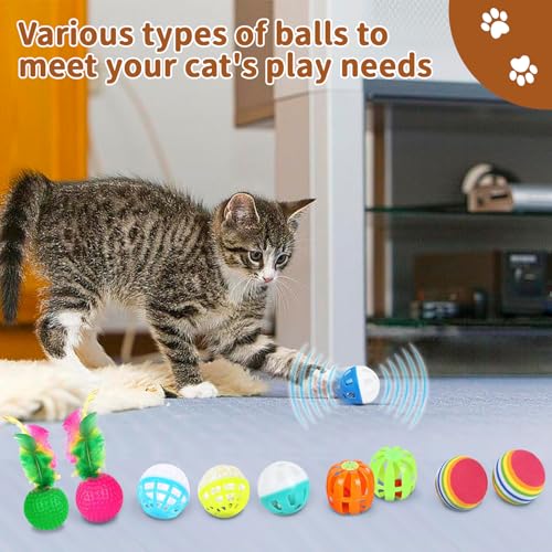 iCAGY Cat Toys, 25-Pack Toy Pack for Indoor Kittens, Kitten Toys Bulk Set - Interactive Kitty Toys with Cube, Crinkle Ball...