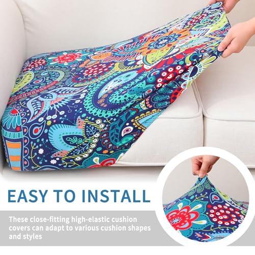 hyha Printed Couch Cushion Covers, Floral Sofa Covers Washable for Cushion Couch, Stretch Pattern Outdoor Cushion Covers f...