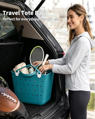 Addoklm Lightweight Extra large Rubber Beach Bag Small mini Tote Bag for Gym Waterproof medium Open Handbag for Pool Sports
