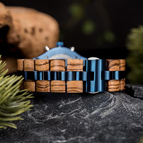 2win Mens Personalized Engraved Wooden Watches Fashion Multifunction Custom Watch Birthday Anniversary Wood Watches for Hu...